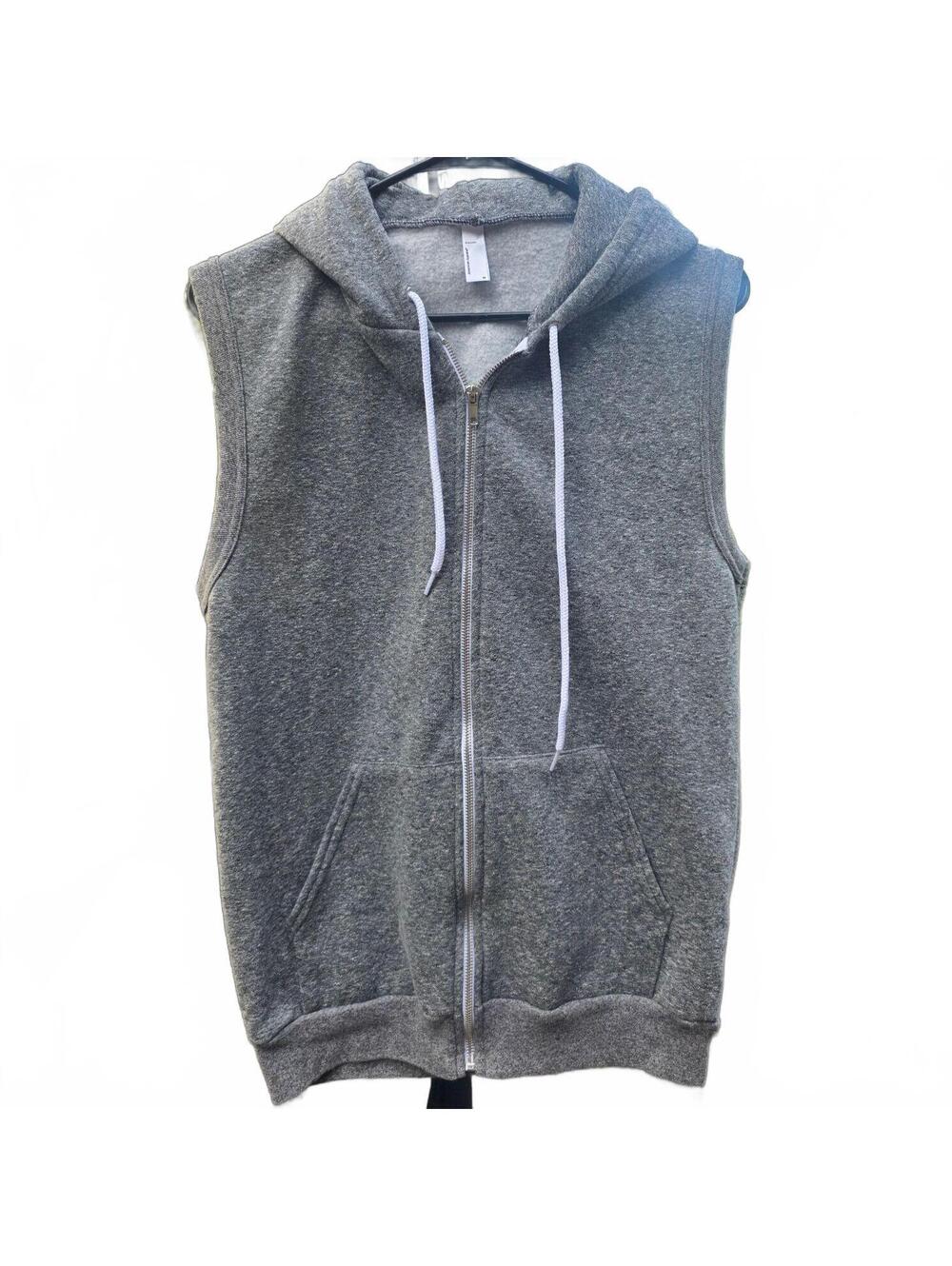 Wmn's Medium - American Apparel gray sleeveless zip hoodie